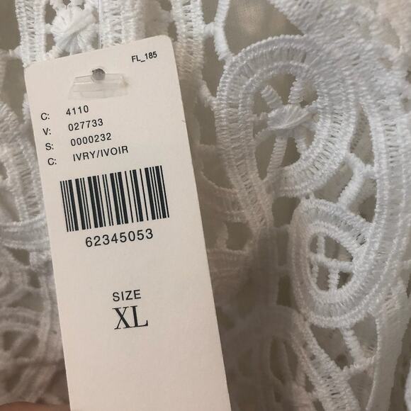 NEW Sold Out NWT Anthropologie White Ruffled Lace Square Neck Tank Ivory Bride‎ - Picture 12 of 16